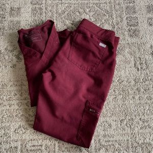 FIGS Scrub Set XS Maroon
